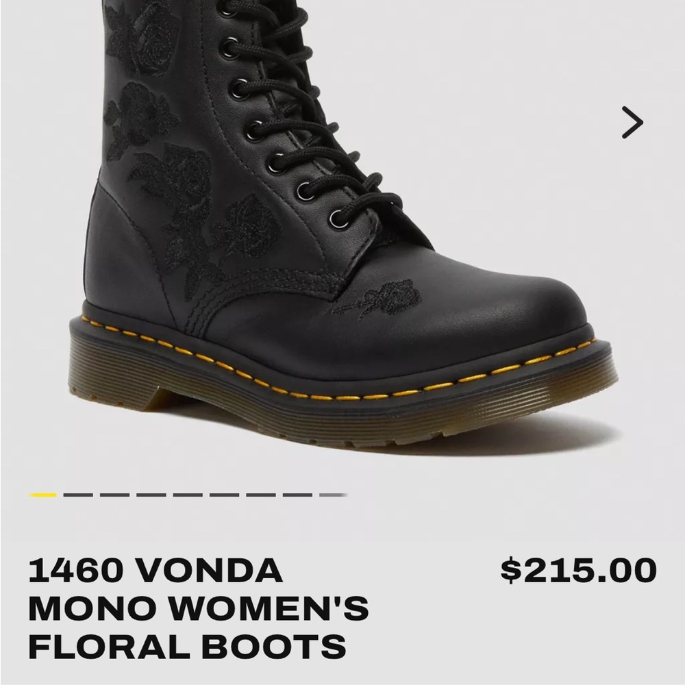 Dr. Martens Black Floral Combat Boots